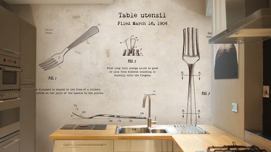 come parete di fondo in una cucina, o applicata tra base e pensile